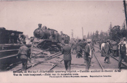 21 Mai 1908 Schrikkelijk Spoorweg Ongeluk Zich Op De Vernielde Trein - Kontich