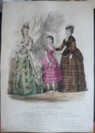 Le Moniteur De La Mode - Gravure D'époque XIXème ( Déstockage Pas Cher) Réf;  Réf; B 21 - Avant 1900