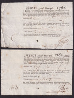 DDCC 225 - 3 Récépissés De GENDT (GENT) Pour Le HUYS-GELT De 1762 ( Maart/July/December) - Signés J. Heyse - 1714-1794 (Paises Bajos Austriacos)