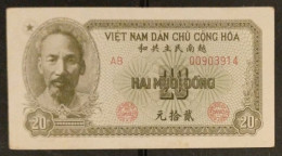 North Vietnam Viet Nam 20 Dong AU Banknote Note 1951 - Pick # 60b / 02 Photos - Viêt-Nam