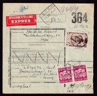 226/37 - ETIQUETTES Sur Formules De Colis - EXPRES Timbres Ch.de Fer + Poste Export BRUGGE 1949 Vers IEPER - Documenti & Frammenti