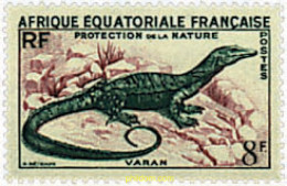 679247 HINGED AFRICA ECUATORIAL FRANCESA 1955 REPTIL - Neufs