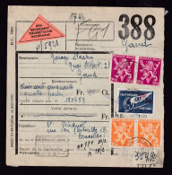 230/37 - ETIQUETTES Sur Formules De Colis - REMBOURSEMENT Trilingue - Timbres Ch.de Fer + Poste BXL 1947 - Documenti & Frammenti