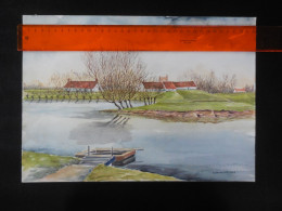 LEIESTREEK -  Drongen - Eduard De Wulf - 1983 - Aquarel