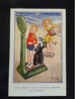 CARTE POSTALE ILLUSTRATEUR THOMAS AVEC CHIEN J'ENGRAISSE PENDANT LES VACANCES - Thomas