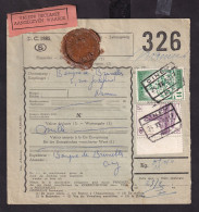 235/37 - ETIQUETTES Sur Formules De Colis - VALEUR DECLAREE Bilingue - Timbres Ch.de Fer + Poste CINEY 1959 à NAMUR - Documenten & Fragmenten