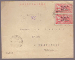 Syrie Lettre Recommandée Cachet 1922 Pour Rosporden Finistere France - Lettres & Documents