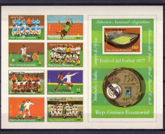 Guinea Equat. 1977, Football, 75th Real Madrid, BF IMPERFORATED - Clubs Mythiques
