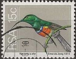 SOUTH AFRICA 1974 Birds - Greater Double-collared Sunbird - 15c - Multicoloured FU - Used Stamps