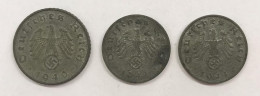 Germania Germany 5 Reichs  Pfennig 1940 A + 1 1941 J + 1931 J E.1177 - 5 Reichspfennig