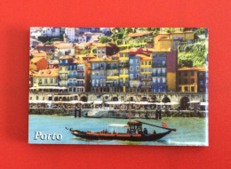 Porto Duoro River Boat Porto City Vew Portugal Souvenir Fridge Magnet - Magnets