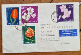 POLOGNE Fleurs, Fleur, Lettre Ayant Circulé Vers Le CAMEROUN En 1965 Cachet Arrivée Au Dos - Sonstige & Ohne Zuordnung