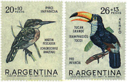 34971 MNH ARGENTINA 1967 PRO INFANCIA. AVES - Unused Stamps