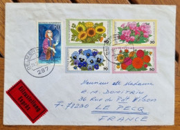 ALLEMAGNE Fleurs, Fleur, Lettre Ayant Circulé Par Express Vers La France. Yvert N° 753/56 En 1976 - Autres & Non Classés