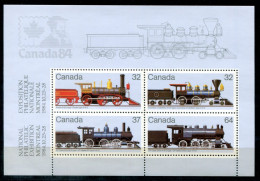 KANADA Block 3, Bl.3 Mnh - Eisenbahn, Railway, Chemin De Fer, Lokomotive, Locomotive  - CANADA - Blokken & Velletjes