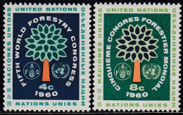 UN New York 1960 - The 5th World Forestry Congress, Seattle - Mi 88-89 ** MNH - Ungebraucht