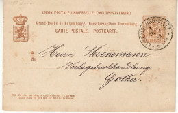 LUXEMBOURG 1883 POSTCARD  SENT  FROM LUXEMBOURG VILLE - Autres & Non Classés