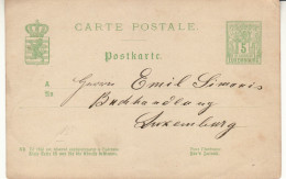 LUXEMBOURG 1885 POSTCARD  SENT  FROM LUXEMBOURG VILLE - Autres & Non Classés