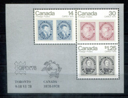 KANADA Block 1, Bl.1 Mnh - Marke Auf Marke, Stamp On Stamp, Timbre Sur Timbre - CANADA - Blocks & Kleinbögen