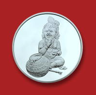 India 2023 Janmashtami 20 Grams Pure .999 SILVER COIN From SPMCIL, Mumbai Mint, As Per Scan - Altri – Asia