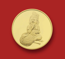 India 2023 Janmashtami 5 Grams Pure .999 GOLD COIN From SPMCIL, Mumbai Mint, As Per Scan - Andere - Azië