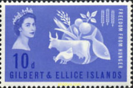 35361 MNH GILBERT Y ELLICE 1963 CAMPAÑA MUNDIAL CONTRA EL HAMBRE - Isole Gilbert Ed Ellice (...-1979)