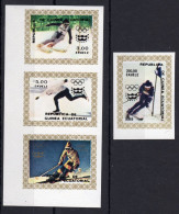 Guinea Equat. 1976, Olympic Games In Innsbruk, Skiing, Skating, 3val IMPERFORATED - Hiver 1976: Innsbruck