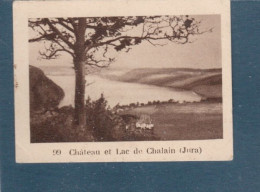 Chromo Château Et Lac De Chalain Jura 60 X 45 Mm  Pub: Chocolat Julien Damoy Papier épais   2 Scans - Other & Unclassified