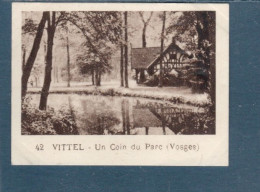 Chromo VITTEL Le Parc  Vosges 60 X 45 Mm  Pub: Chocolat Julien Damoy Papier épais   2 Scans - Autres & Non Classés