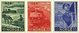 60832 MNH NORUEGA 1954 CENTENARIO DEL FERROCARRIL NORUEGO - Neufs