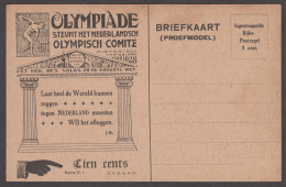 1928 Amsterdam 5c Postal Stationery Card Proof ("proefmodel") By Huygens, Series E.1 - Estate 1928: Amsterdam