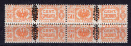 Z6473 - ITALIA LUOGOTENENZA PACCHI SASSONE N°52 ** Quartina - Paketmarken