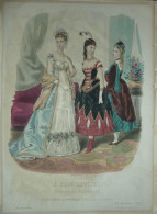 La Mode Illustrée 1875 - Gravure D'époque XIXème ( Déstockage Pas Cher) Réf;  Réf; B 43 - Antes De 1900
