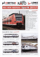 Catalogue LEMKE KATO HOBBYTRAIN 2011-1 Spur N Spur HO Düwag Tram - Duits