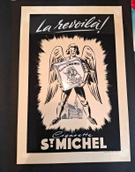 Cigarette Saint Michel - Proposition Pancarte Publicitaire (Agence Rossel) - Croquis à La Gouache  - Magnifique - Rare - Objetos Publicitarios