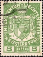 LIECHTENSTEIN - 1917 - Mi.5 - 5h Yellowish Green - VF Used - Usados