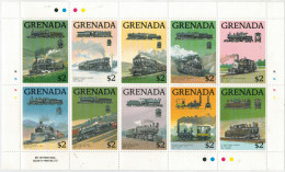 GRENADA   1989   NORTH  AMERICAN  RAILWAY  LOCOMOTIVES  1  SHEET  WITH  10  STAMPS  MNH** - Grenada
