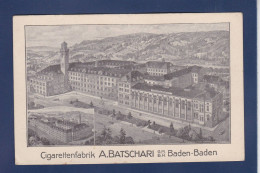 CPA Allemagne Germany Baden Baden Fabrique De Cigarette BATSCHARI Non Circulé Publicité - Sonstige & Ohne Zuordnung