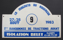 Plaque En Matière Plastique - 1ère Randonnée De Traction - La Magnéto Du Rouergue - Publicité Maison Belet à Olemps - Other & Unclassified