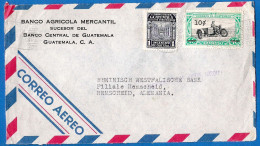 1952 Airmail Cover To Germany AFFRANCHI PAR AVION JUSQU'A NEW YORK  (front Cover Only) - Guatemala