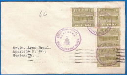 1930  Guatemala  Briefkasten - Nachtabfertigung  In Quezaltenango, MeF Nach Guatemala City - Guatemala