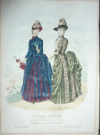 La Mode Illustrée  1886 - Gravure D'époque XIXème ( Déstockage Pas Cher) Réf;  Réf; B 60 - Antes De 1900