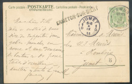 N°83 - 5c. Obl. Sc NAMUR 1 Du 3-IX-1911 Sur C.V + Griffe De ERMETON-SUR-BIERT Vers Jumet - 21456 - Linear Postmarks