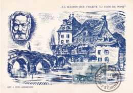 Carte FDC Luxembourg Victor Hugo 1953 Edition Krier - Cartes Commémoratives