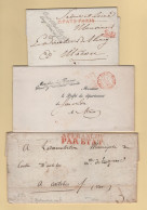 Franchise - Lot De 3 Marques Postales Avec Frappes TB - Lettres Sans Correspondance - 1801-1848: Precursori XIX