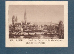 Chromo  ROUEN Quai De Paris Et La Cathédrale Seine Inf. 60 X 45 Mm  Pub: Chocolat Julien Damoy Papier épais   2 Scans - Autres & Non Classés