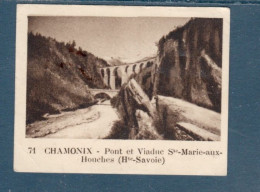 Chromo  Chamonix Pont Et Viaduc Ste Marie Aux Houches  60 X 45 Mm  Pub: Chocolat Julien Damoy Papier épais   2 Scans - Autres & Non Classés