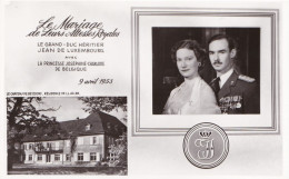 CP Mariage Grand-Duc Jean Princesse Joséphine Charlotte 1953 Luxembourg - Famiglia Reale