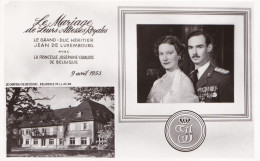 CP Mariage Grand-Duc Jean Princesse Joséphine Charlotte 1953 Luxembourg - Famille Grand-Ducale