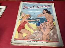 Mon Ouvrage, 1951, 24 Pages Numéro 34 Sur La Plage Filles En Maillot De Bain - Mode